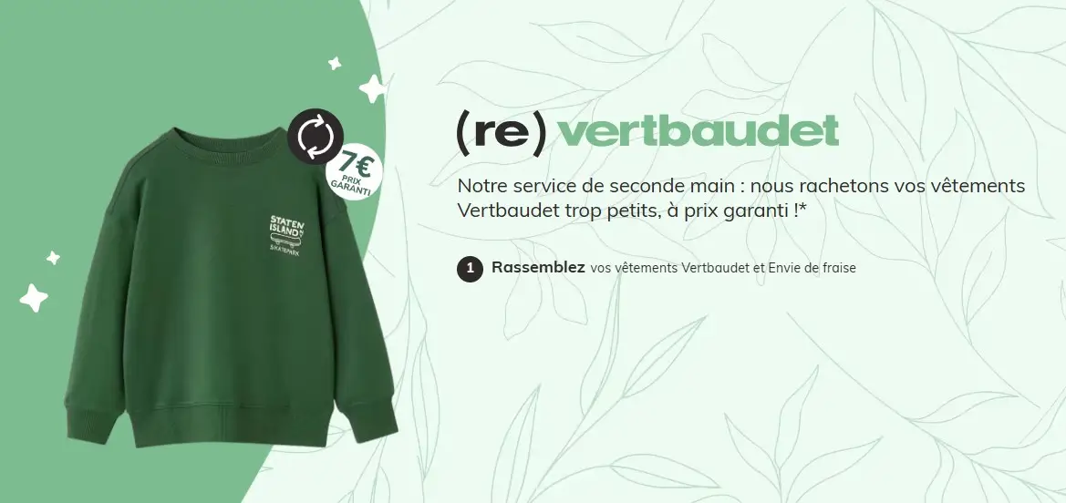 vertbaudet service de seconde main